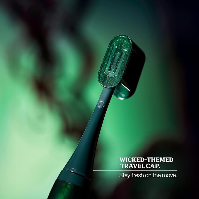 ORDO x Wicked Sonic Lite Electric Toothbrush | Rechargeable Sonic Toothbrush for Adults & Teens with USB-C Charging, 2 Modes & Travel Cap, Elphaba Thropp