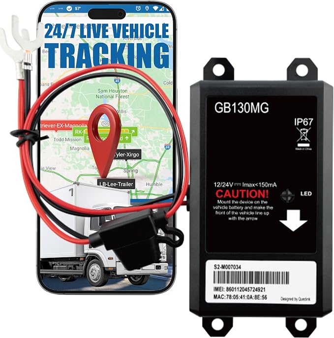 LoneStar Tracking Hidden GPS Tracker for Vehicles – GB130 Wired 4G/5G Cat M1 Hidden GPS Tracking Device for Cars, Trucks & Assets, Real-Time Auto Location, Anti-Theft (Low Cost Subscription Plan)