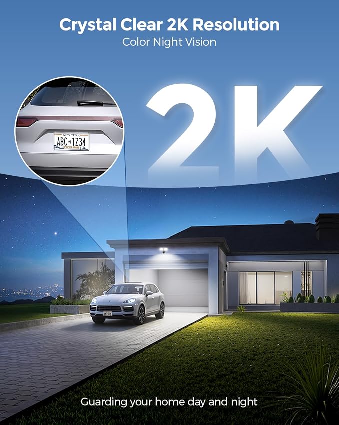 Onforu 2K Hardwired Floodlight Camera, 3500LM Motion Activated Outdoor Security Camera, 5G/2.4G WiFi Color Night Vision | 2-Way Audio | Siren | 24/7 Recording | Compatible with Alexa Brown