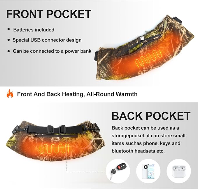 SAVIOR HEAT Heated Hand Muff, 10000mAh USB Electric Hand Warmer Pouch with Rechargeable Battery for Winter Outdoor Hunting Hiking Camping Sport Golf Football Photography