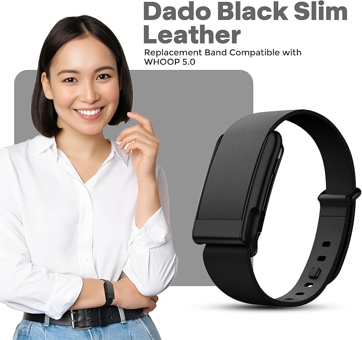 DADO Luxe Tapered Leather Replacement Band Compatible with WHOOP 5.0, One, Peak, and Life Fitness Tracker – Durable & Comfortable | Not for Whoop Gen 4