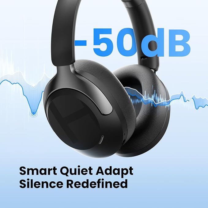 HAYLOU S40 Noise Cancelling Headphones Over Ear, 50dB Hybrid ANC with Multiple Modes, LDAC Hi-Res Wireless Audio, 90H Playtime, Custom EQ via App, Bluetooth 6.0 Multipoint Connect, 5 HD Mics Call
