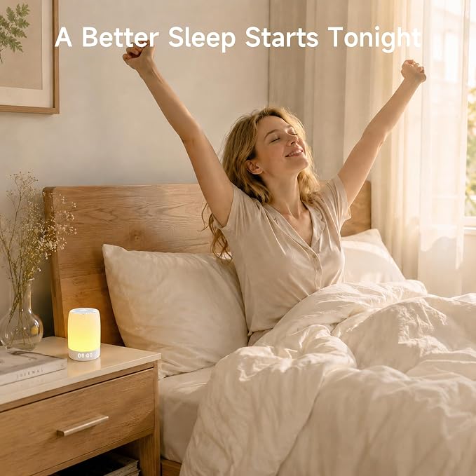 Sound Machine, White Noise Machine with 32 Soothing Sleep Sounds, Adjustable Night Light, App Remote Control, Personal Sleep Routine Alarm Clock for Baby Kids Adults