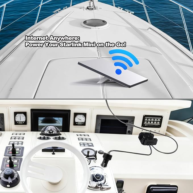 Starlink Mini 12V Adapter, 9-28V to 30V 3.5A DC Step Up Starlink Mini DC Power Supply with Cigarette Lighter Plug for Starlink Mini Dish Router, Truck RV Marine Off-Grid Use - Stable Output