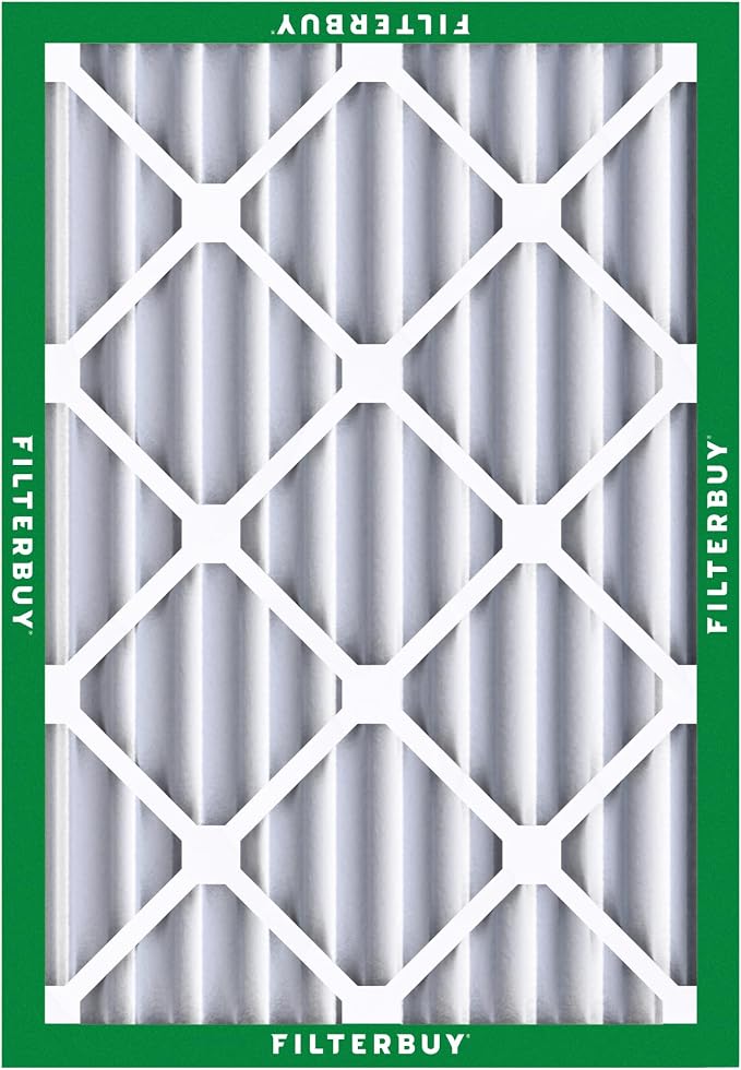 Filterbuy 24x25x4 Air Filter MERV 8 Essential Dust & Allergy Defense (5-Pack), Electrostatic Pleated HVAC AC Furnace Filters Replacement, Made in USA (Actual Size: 23.75 x 24.75 x 3.63)