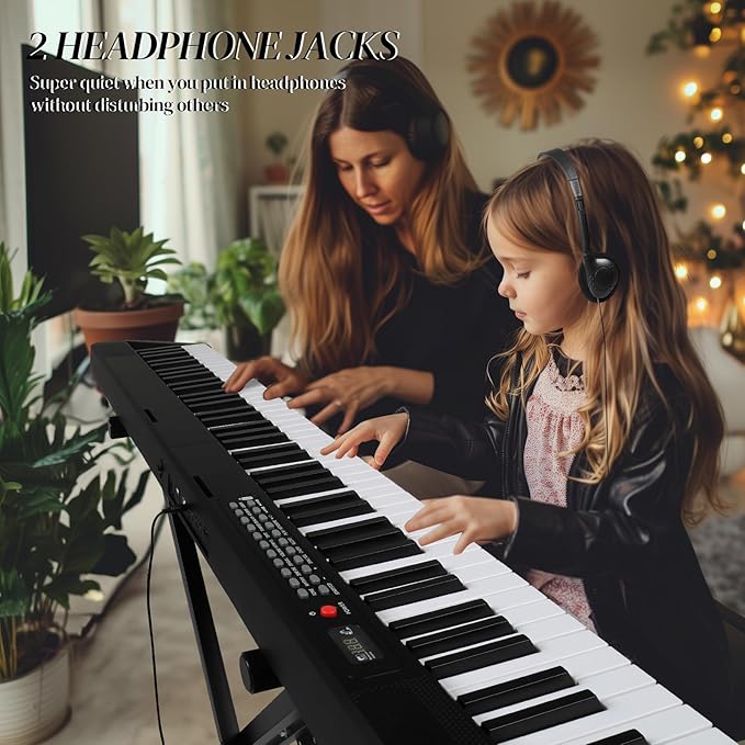 Ktaxon 88 Key Foldable Electronic Keyboard Piano Set, Semi-Weighted Electric Piano Digital Piano with Dual X Stand, 2 Bluetooth Mode, 1000 Rhythms, 1000 Tones and 50 Demos for Beginners Adults(Black)