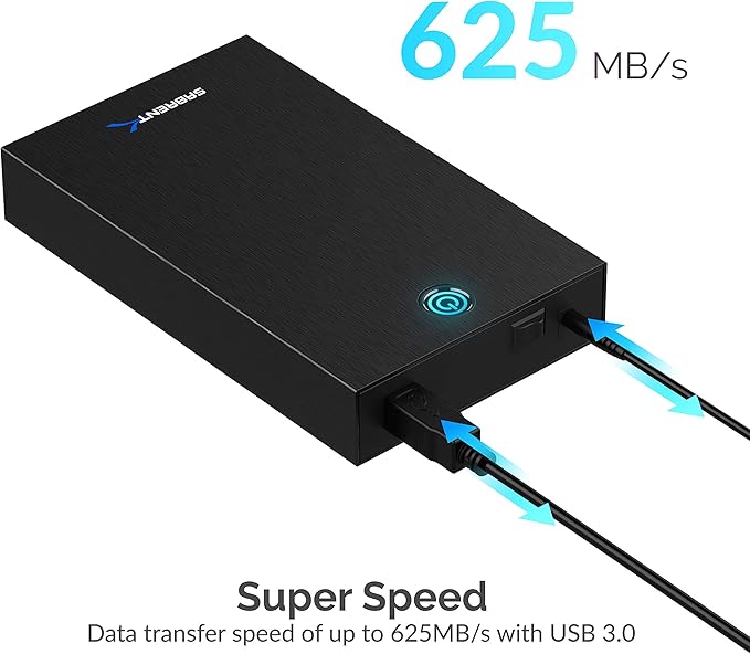 SABRENT USB 3.0 (USB-A) Enclosure for 2.5" & 3.5" SATA HDD/SSD – Tool-Free, UASP, LED Indicator, Plug & Play, 12V Power Adapter & Cable Included – External Hard Drive Case for Windows/macOS/Linux