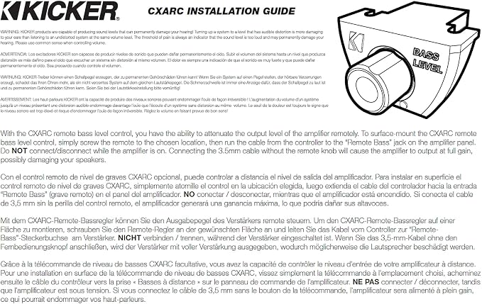 Kicker 46CXARC CXARC Remote Control for Kicker 46CX Series Amps