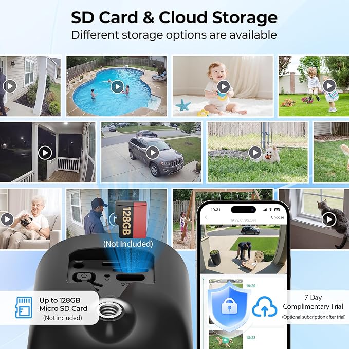 Security Cameras Wireless Outdoor 2K Solar Powered WiFi Cameras for Home Security,AI Motion Detection,Siren Alarm,Spotlight Color Night Vision,2-Way Audio,SD/Cloud Storage (2 Solar Cams)