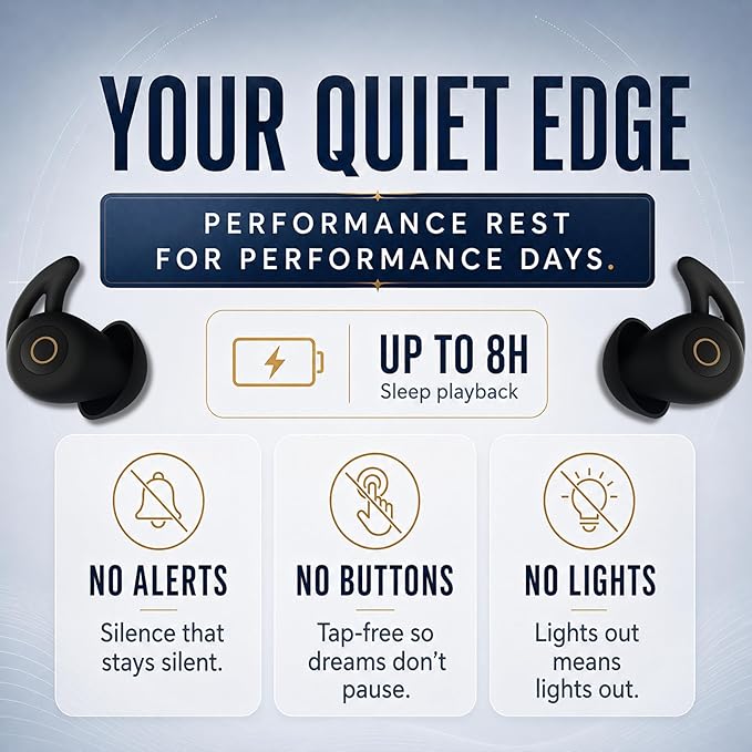 Sleep Earbuds Ultra-Thin Invisible Headphones for Side Sleepers, 8-Hour Battery(24h w/Case) No Buttons, No Lights, No Alerts, Noise Blocking, Bluetooth, Gift for Him & Her, Mom & Dad - 2nd Gen