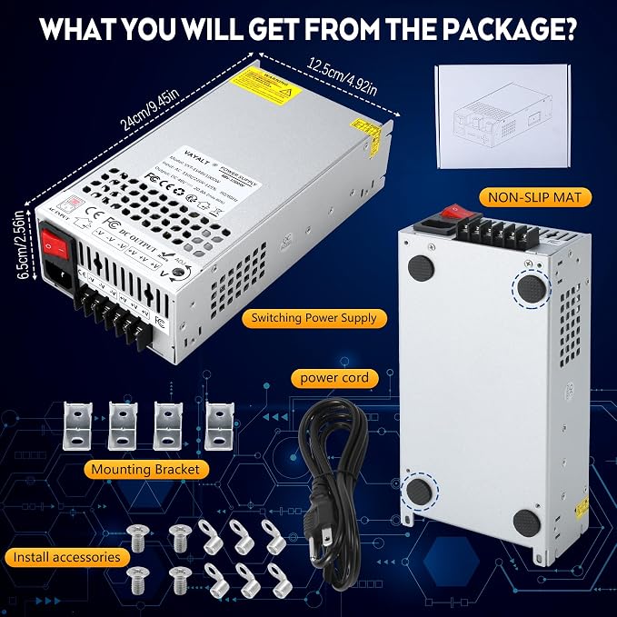 VAYALT 48V 20.8A 1000W DC Switching Power Supply, Universal Regulated Switching AC 110V/220V to DC 48V Transformer, Power Supply for Industrial, CCTV, Computer Project, 3D Printer, LED Strip Light