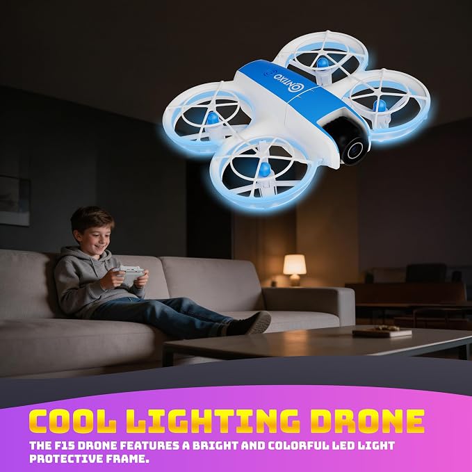 Contixo F15 Astro Mini Drone with 2.4" Screen Remote – 720P HD Dual Camera, Live Video Display, Optical Flow Hover, One-Key Takeoff/Landing, 360° Stunts, 2 Batteries, Beginner Drone for Kids & Adults