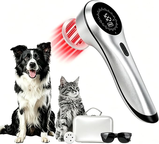Handheld Home Cold Laser Therapy Device for Dogs and Pets, Vet Infrared Red Light Treament Machine with 808nm & 650n, LLLT Physiotherapy Equipment Portable, Animals Teddy Chihuahua Puppy Cat Horse