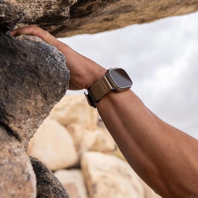 Hiking Trail Nylon Band | The Original Rugged Compatible with Apple Watch Bands for Men & Women - Soft, Breathable, Woven Water-Resistant Nylon Mens iWatch Strap | Fits 42mm 41mm 40mm Series 10 & All Models (Dune Beige)