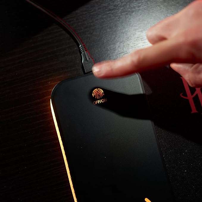 Harry Potter XL RGB Gaming Mat with 15W Wireless Charger | Customizable LED, Anti-Slip, Spill-Resistant