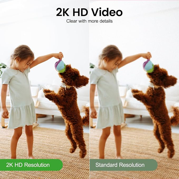 INFIYA 2K Indoor Camera-360° Pan/Tilt Baby/Elderly/Pet Camera with One-Tap Call & 24/7 Local Storage, Cameras for Home Security Compatible with Alexa/Google Home, K7-4 Pack (2.4GHz Wi-Fi Only)