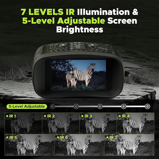 Night Vision Goggles, 4K Night Vision Binoculars, Infrared Digital Night Vision with 3'' HD Screen & 10X Digital Zoom, 5000mAh Battery and 32GB TF Card, Tech Gadgets Telescope for Camping