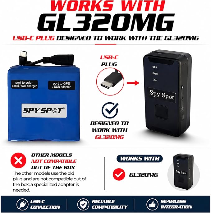 SpySpot 4G LTE GPS Tracker GL320MG with Weatherproof Magnetic Case & Extended Battery - Real-Time Vehicle & Asset Tracking Device - Smartphone Tracking App - Subscription Required