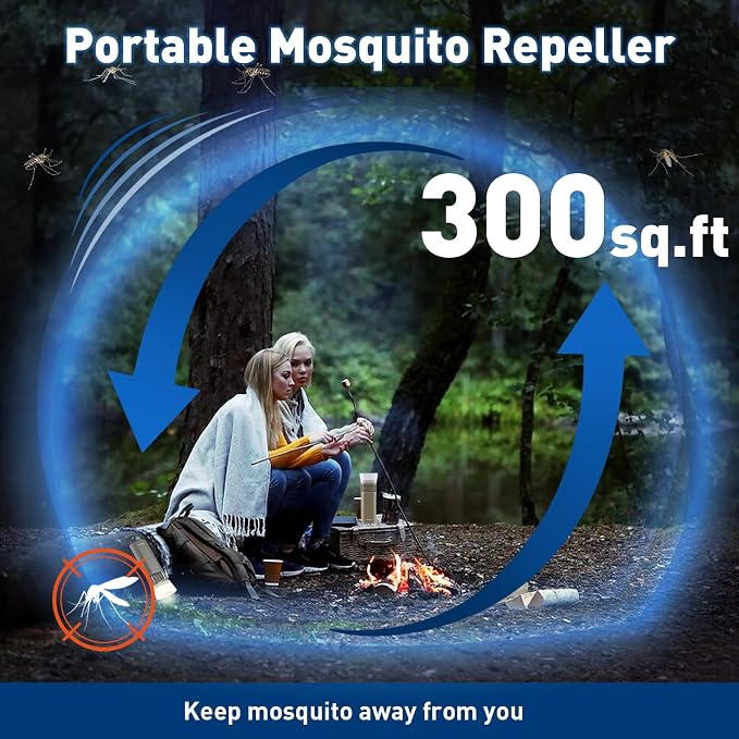 Mosquito Repeller for Outdoors, Mosquito Repellent Flashlight with 6000 mAh Ultra Capacity, Mosquito Repellent Flashlight, Rechargeable Cordless Outdoor Camping Mosquito Repeller, Green