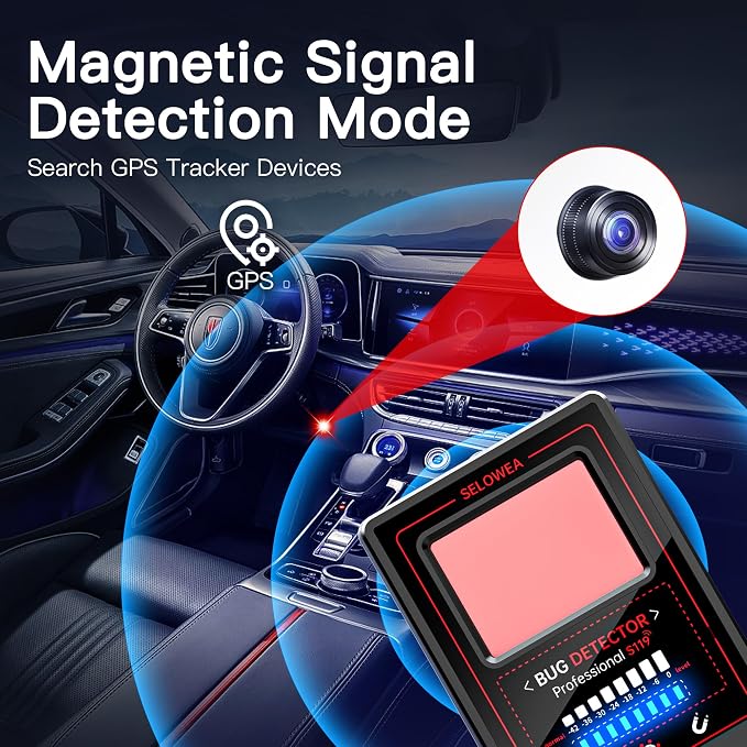 Hidden Camera Detector, Anti Spy Bug GPS Tracker Finder for Travel | Portable; Professional