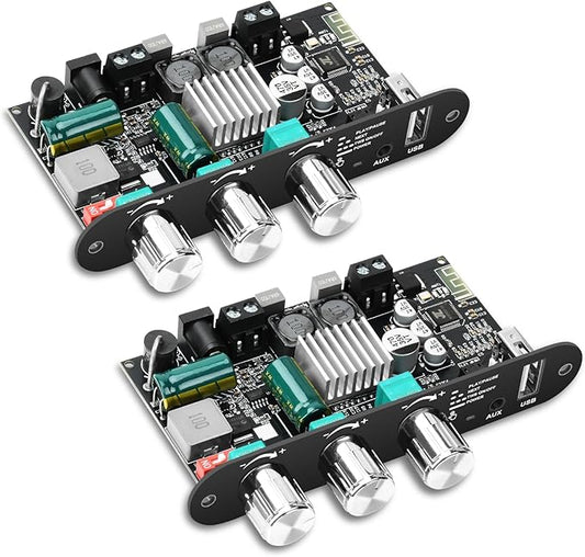 Daakro 2PCS ZK-1001U Mono Bluetooth Amplifier Board w/TWS, 100W Peak Power Home Audio Amplifier Board,Wide Voltage Input 9-24V,Supports USB/AUX/Bluetooth Input for DIY Wireless Speaker