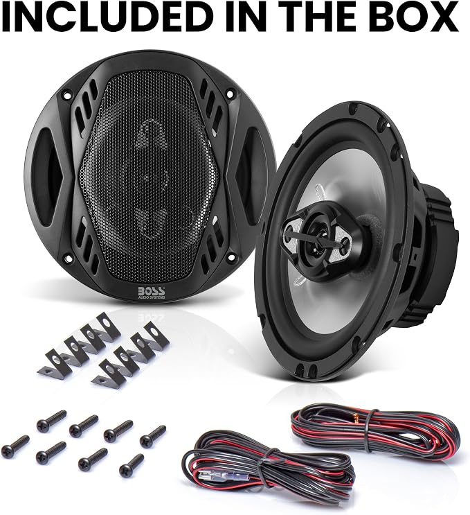 BOSS Audio Systems NX654 Onyx Series 6.5 Inch Car Door Speakers - 400 Watts (per pair), Coaxial, 4 Way, Full Range, 4 Ohms, Sold in Pairs, Bocinas Para Carro