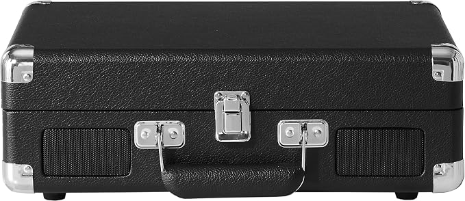Crosley CR8005DP-BK1 Cruiser Plus Vintage 3-Speed Bluetooth in/Out Suitcase Vinyl Record Player Turntable, Black