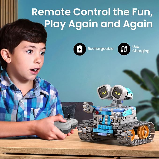 Bundle - 2 Items: Sillbird STEM 12-in-1 Solar Robot Building Toys & Remote & App-Controlled 5-in-1 Coding Robotics Technic Toy Set, Christmas STEM Gifts for Boys Age 8-12
