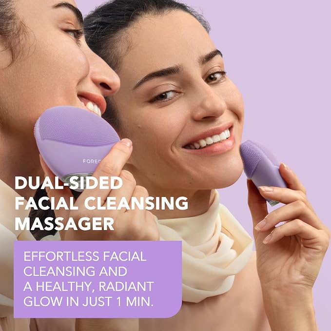 FOREO LUNA 4 mini Face Cleansing Brush & Massager - Premium Face Care -Enhances Absorption - Simple Skin Care Tools - For All Skin Types- Lavender