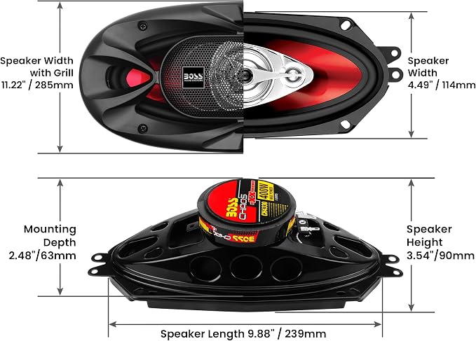 BOSS Audio Systems CH4330 Chaos Exxtreme Series 4 x 10 Inch Car Door Speakers - 400 Watts (per pair), 3 Way, Sold in Pairs, Bocinas Para Carro