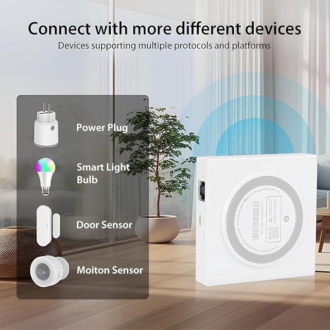 Matter Smart Wired Hub Gateway for Home Automation, Thread & Tuya Zigbee 3.0 Protocol, 2.4GHz WiFi Only, Matter Controller Supports Google, Alexa, Apple HomeKit