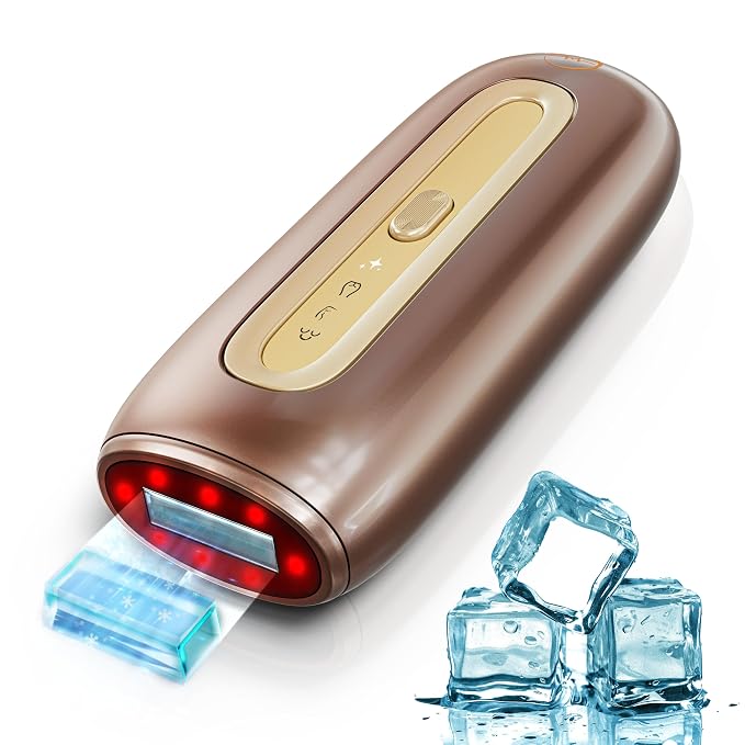 Painless Sapphire Ice Cooling IPL Laser Hair Removal Device | 16J Laser Hair Removal for Women & Men with Infrared Light | Effective At Home Hair Removal System