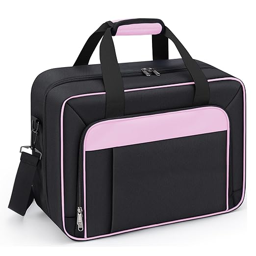 Carrying Case Fit for PS5, Travel Thickened Protective Bag Compatible with Playstation 5 Console, Headset, PS5 Controller, Game Discs, and Gaming Accessories, Pink