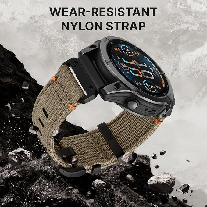 Bandletic Nylon Strap Compatible with Garmin Instinct 2 Watch Band - 22mm Quick Fit Rugged for Fenix 8 E 47mm/7 6 Pro/5 Plus/Instinct 3 E 45mm /Forerunner 965/955/945 /Approach S70/S62/S60/Epix Pro 2