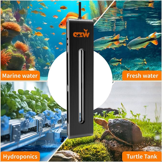 azw Aquarium Heater, 100W Fish Tank Heater for 25-45 Gallon with Digital LED Controller, Frequency Conversion Energy Saving, IPS Anti-Boiling Fish, 7 Intelligent Protections for Freshwater/Saltwater