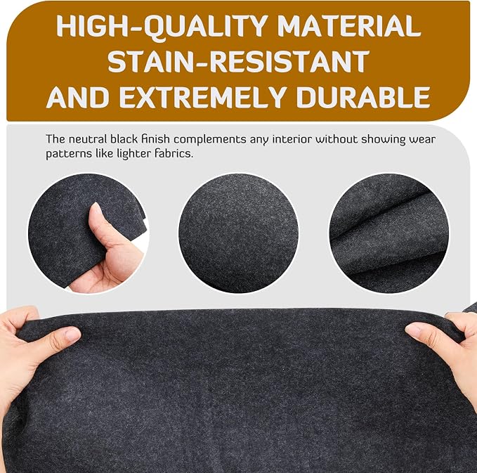 Nuanchu 22 Sq ft 16 x 195 in Gray Underfelt Carpet with Adhesive Back for Speaker Sub Box, Underfelt Carpet for RV, Boat, Marine, Auto, Truck, Car Trunk, Door Liner, Desk