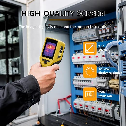 Handheld Thermal Camera,320 x 240 TISR Resolution,120 x 90 IR High Resolution,Mini Thermal Imager with -4°F~1022°F,25 Hz,Handheld Infrared Camera with PC Analysis for Home Inspection HVAC Maintenance