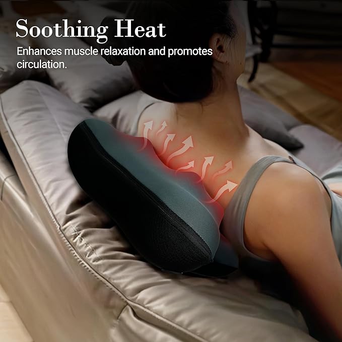 CuPiLo Cordless Back Massager FSA Eligible HSA, Shiatsu Neck Massager with Heat for Muscle Pain Relief, Kneading Massage Pillow for Neck, Back, Shoulder, Mothers Day Gifts for Mom