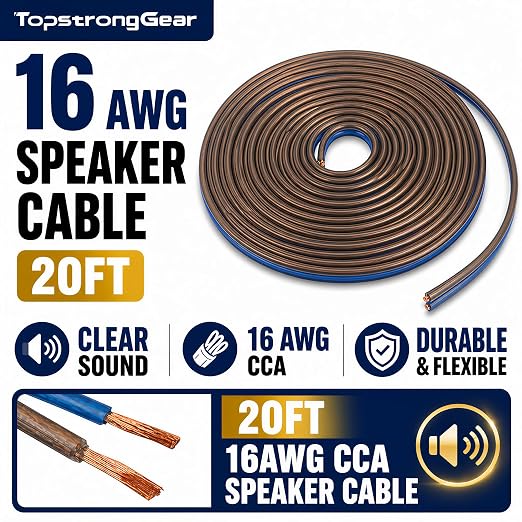 TOPSTRONGGEAR 8 Gauge Amp Kit CCA Car Audio Amplifier Wiring Kit with RCA Cables, 60A Fuse, 20ft Power Cable – 8 AWG Complete Amplifier Subwoofer Installation Kit for Car, Truck, Marine Stereo Systems