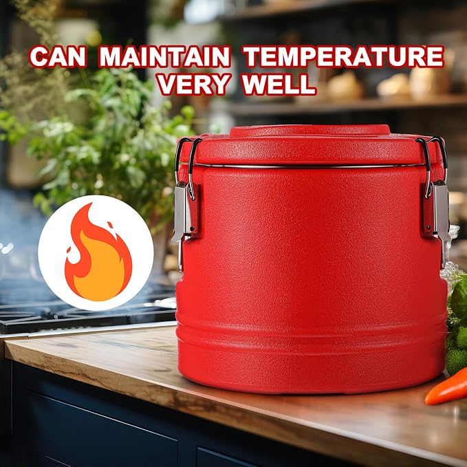 Jinei Food Warmer Hot or cooler Insulated Food Container Carrier with Spoon, Portable Commercial Soup Box for Restaurant Canteen Home Party Lunch(42qt)