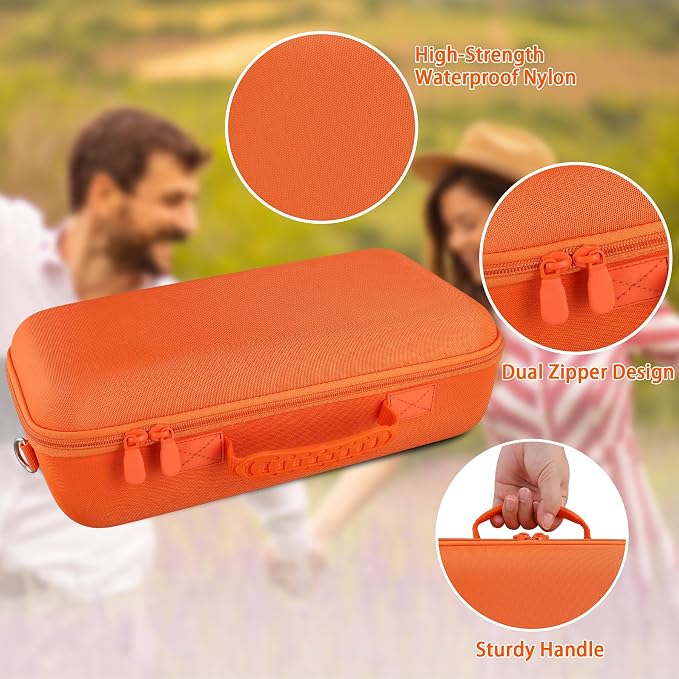for Bose SoundLink Max Portable Speaker Hard Protective Case, Portable Travel Case Replacement with Shoulder Strap and Handle (Orange Case) - co2CREA