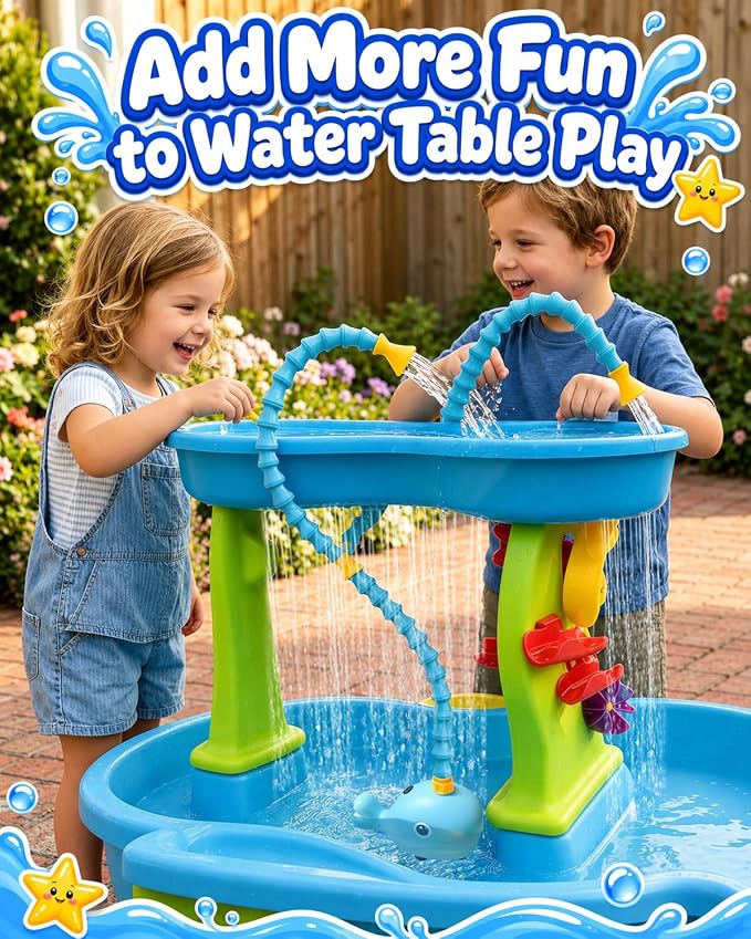 Rechargeable Water Table Pump with Huge Water Output,Water flow rate up to 8L/min (2.11 GPM),Kids Sand Water Play Pump,Whale-Shaped Design,Suitable for Most Water Table on the Market