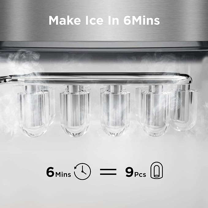 Silonn Ice Makers Countertop & OXO Good Grips Large Salad Spinner - 6.22 Qt., White