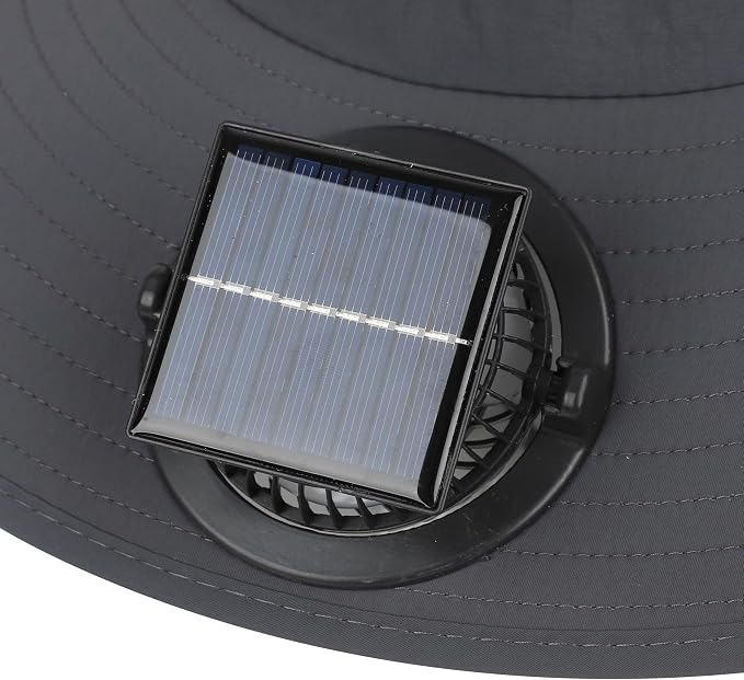 Solar Fan Hat 2 Fans, Outdoor Wide Brim Fishing Hat with Fan, Solar Cooling Bucket Fisherman Hats, Quick Dry Sun Cap with Fan