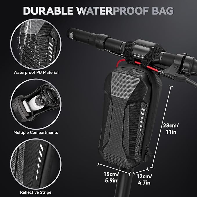 HEETA Electric Scooter Lock Anti Theft with Scooter Bag, 4 Digit Combination Bike Chain Lock, Heavy Duty Security Bicycle Lock Cable Accessories for E Scooter, E Bike, Motorcycle, Door, Gate & Fence