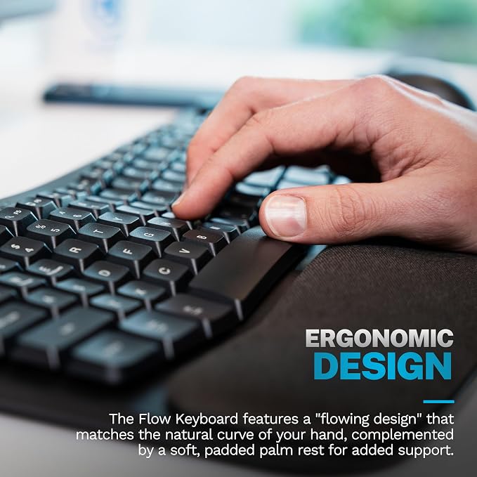 JLab Flow Keyboard and Mouse Bundle, Wireless Bluetooth or USB-C, AI Button, smart Media knob, ambidextrous Mouse, Black
