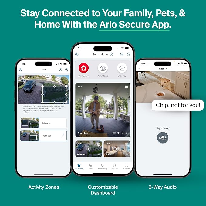Wireless Outdoor Camera with 4X Longer Battery - Essential XL Security Camera 2K (3rd Gen, Latest Release), Person Recognition, Package Detection, Animated Preview, 1-Mo. Trial of Secure Plan, 3 Cam