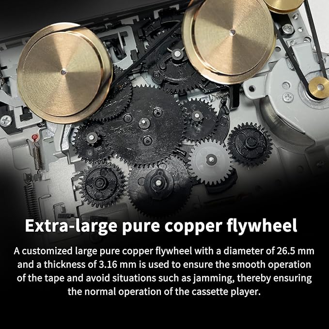 Auto Reverse ＆Clear Stereo Cassette Player,Built-in Cool Copper Wheel Movement＆Earphone,Cassette Tape to MP3 Converter with Tape Converter Software,Powered by USB Power Cord or AA Battery