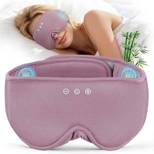 MUSICOZY Bluetooth Sleep Headphones, Wireless Sleep Mask with Bluetooth 5.4, Ultra-Thin Stereo Speakers, 14H Playtime, Comfortable Eye Mask for Side Sleepers, Travel & Relaxation Gifts for Men Women