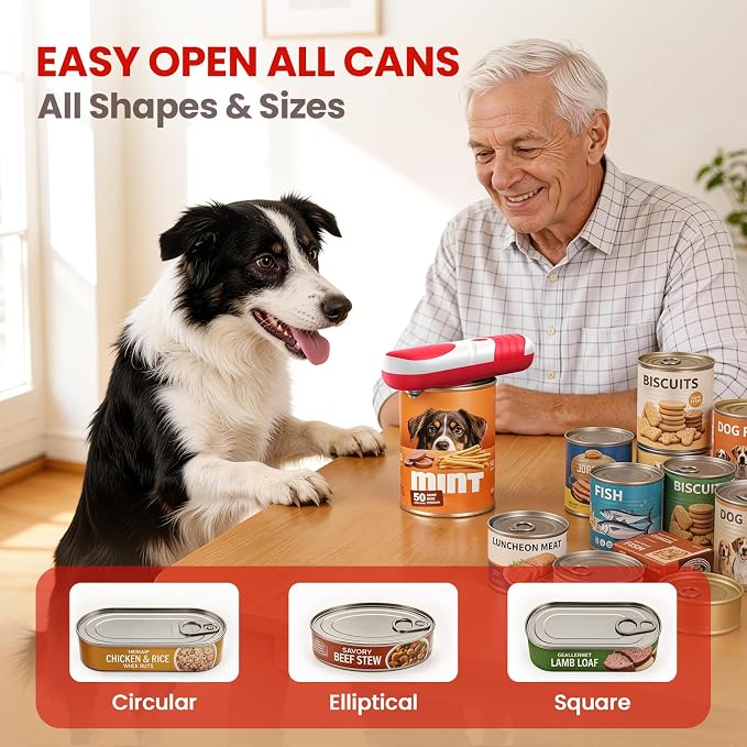 Electric Can Opener, Automatic Rechargeable Can Openers with One-Touch Smooth Edge & Magnetic Lid - Hands-Free Easy-Grip Opener for Seniors with Arthritis and Most Cans